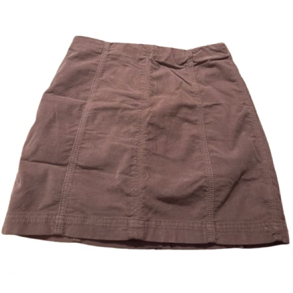 Free People Light Brown Corduroy Skirt Size 8 - Picture 5 of 6